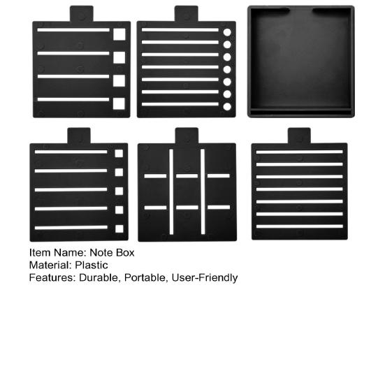 Note Holder for Desk Plastic Note Box with 5 Templates And Clamp