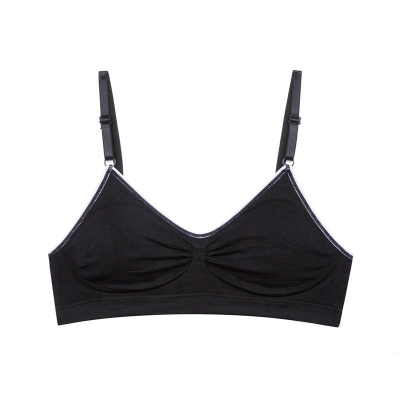 

fashion Beautiful Back Girl Underwear Sling No Steel Rim Vest Gathering Shockproof Running Yoga Sports Bra XL чорний