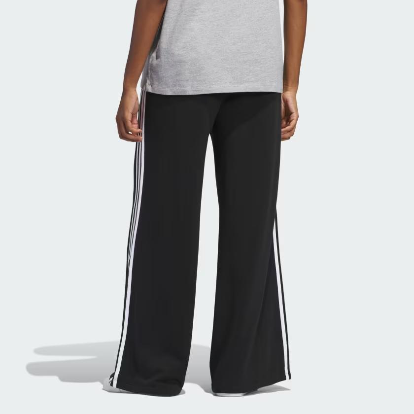 Adidas 3-Stripes Loose Soft Comfortable Wide-Leg Casual Pants Women Bottoms Black IY7255