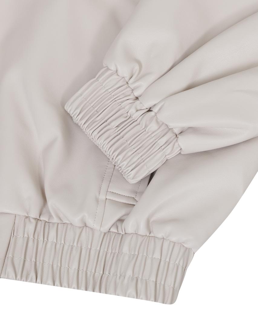 Standarderror 87-Stan058 Raglan Leather Blouson Jacket Ivory