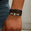 Leather Bracelet Vintage Weaving Maple Leaf Men's Jewelry