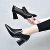Fashion Fashion Block Heel Slip-on Non-Slip Wear-Resistant Single Shoes Autumn New Pointed Toe Deep Mouth High Heels