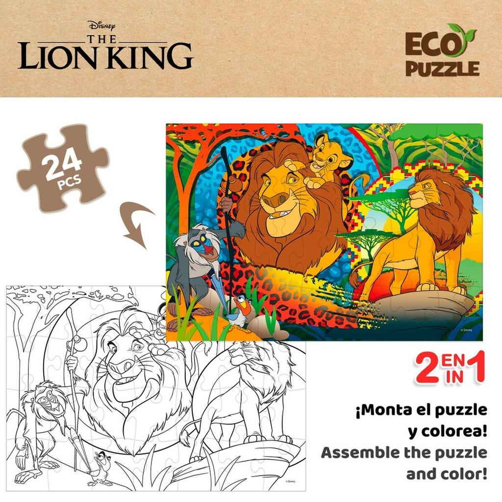 Child's Puzzle The Lion King Double-sided 24 Pieces 70 X 1.5 X 50 Cm (12 Units)