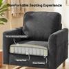 Accent Chair With Pocket Spring Modern Industrial Armchair With Metal Legs For Livingroom Dark Grey