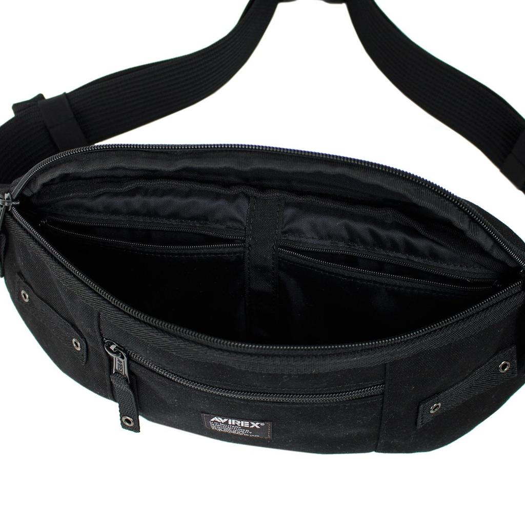 Avirex EAGLE Series Body Bag, One-Shoulder Bag, Crossbody Bag, Waist Bag, 2-Way, AVX3521 Black