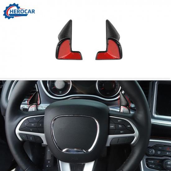 2XBlack Steering Wheel Shift Paddle Decor Cover for Dodge Challenger 15+/Durango