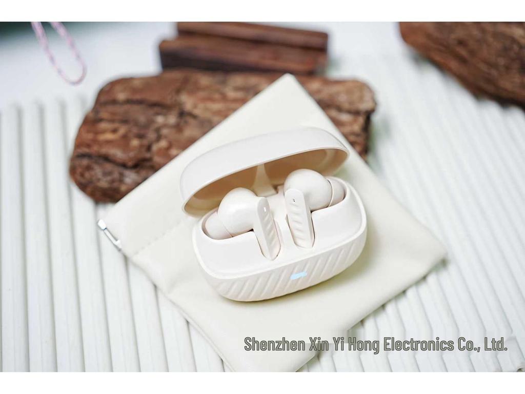 Water Drop Style Wireless Bluetooth Semi-In-Ear Earphones with Electroplated Frosted Transparent Case