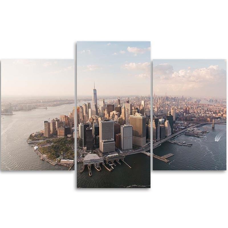 Impressão em tela de três peças Cidade Nova York Manhattan EUA