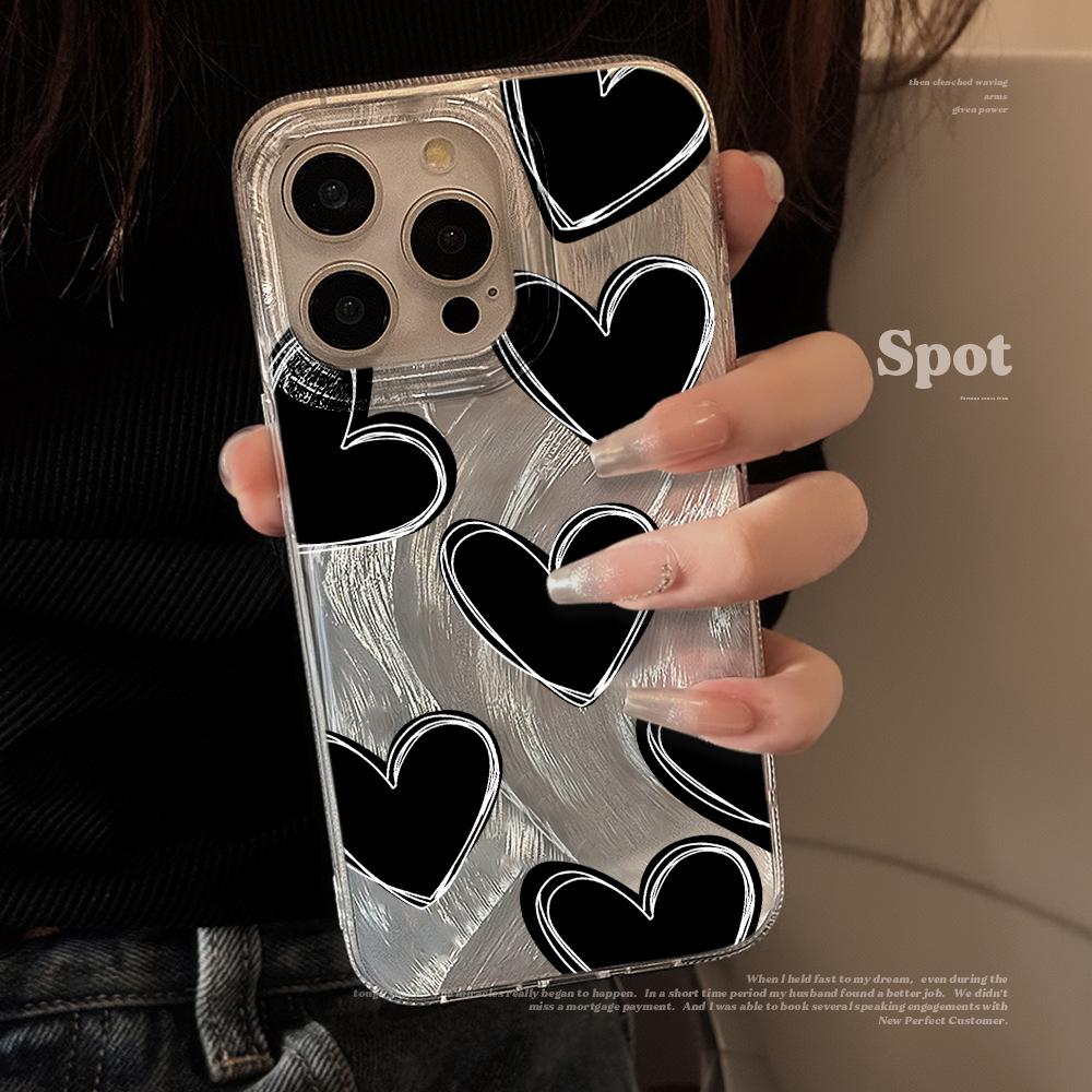 Minimalist Pink Love Cute Case For iPhone 16 17 Pro Max Cases iPhone 11 12 13 ProMax 14 15 16 Plus 8 XS XR Shockproof Drop Cover