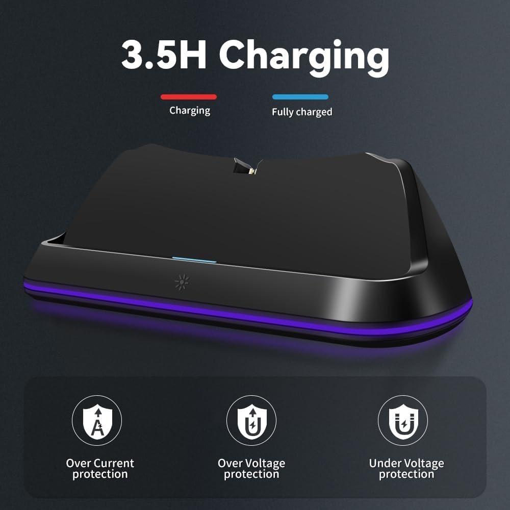 RGB Portable Charging Dock Charging Stand Station for PS5 Portal Consoles Accessories with 7 Lighting Modes and Type C Cable Quick Charging with Light