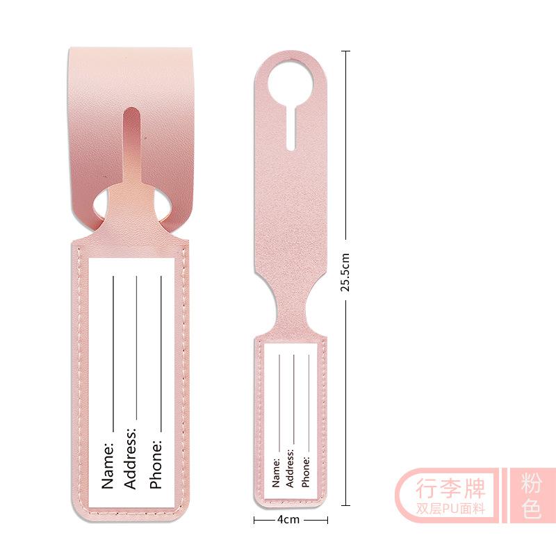 Fashion Cute Luggage Tag PU Anti Loss Travel Luggage Tag Solid Color Luggage Tags Suitcase Tag ID Name Label Travel Accessories