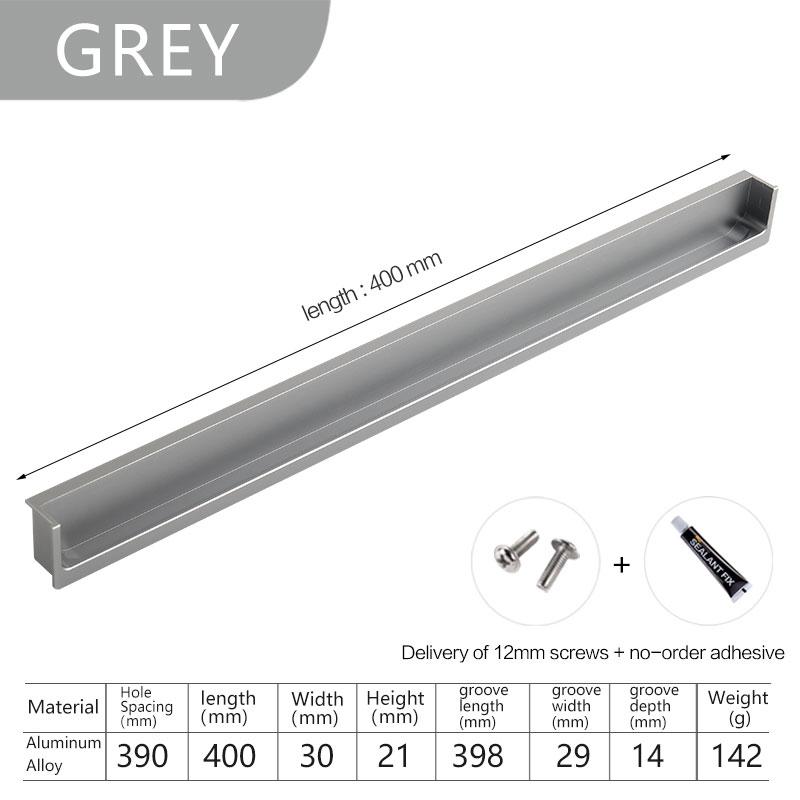 Embedded Concealed Pulls Handles White Wardrobe Doors Handles Black Cabinets Pulls Gray Drawers Pulls Recessed Finger Pulls