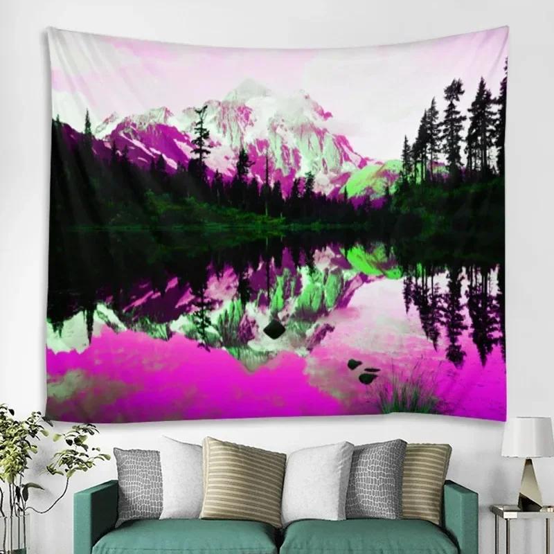 Winter Snowy Forest Pattern Bedroom Curtain Background Cloth Home Decoration Room Living Room Wall Tapestry