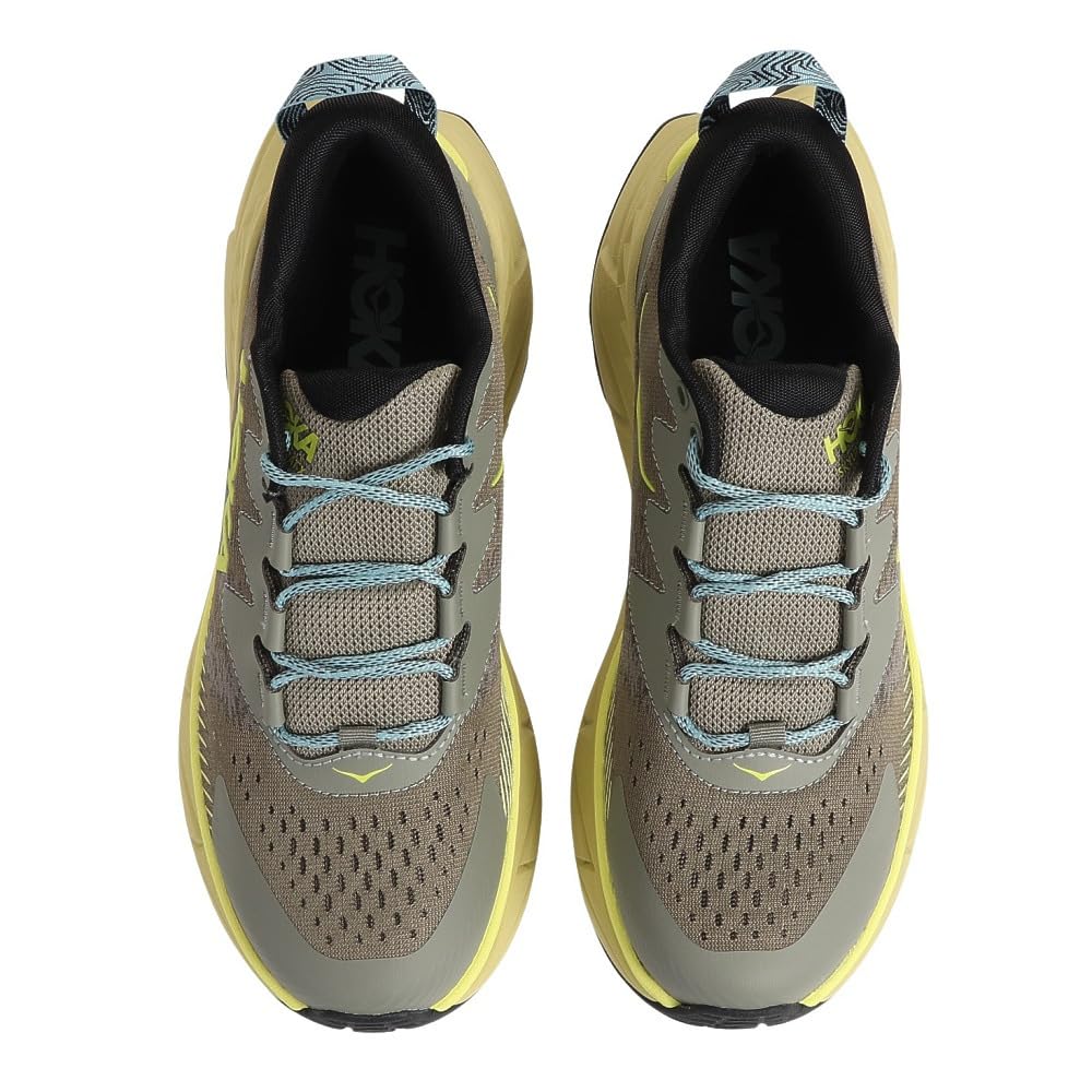 HOKA Skyline Float X Hiking Shoes Gray and Yellow and Low-Cut (1141610-OHCRT) (Gray Yellow/Size 25.5/Men's)