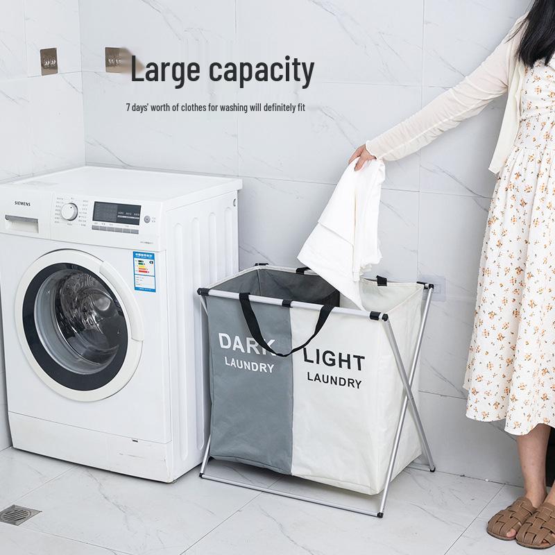 Large Folding Laundry Basket with Aluminum Frame - Home, Bathroom, Bedroom, Toy Storage, Dirty Clothes Hamper