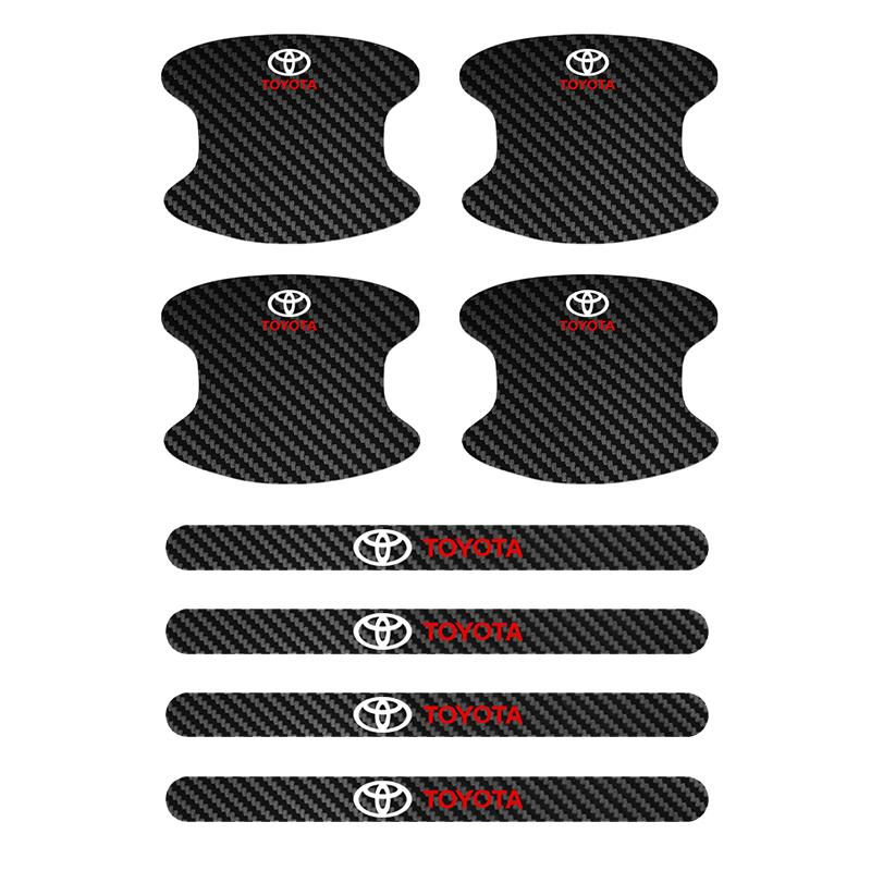 Car exterior annual inspection stickers For Toyota C-hr Rav4 Yaris Hilux Prius Avensis Car Door Handle Bowl Sticker Strip Decals