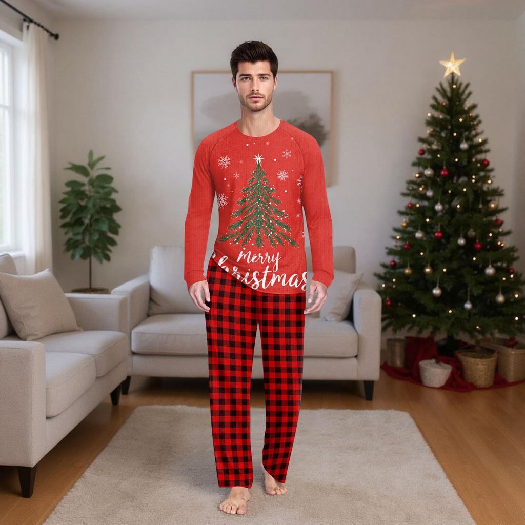 Christmas Prints Family Matching Long Sleeve Tops+Pants Set Family Matching Sets