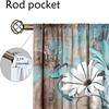2Pcs Vintage Wooden Floral Curtains Mint Green White Daisy Butterfly Living Room Bedroom Window Decor Curtains Country Sty
