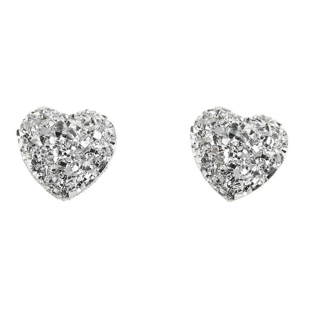 50x Heart Shape Resin Bead Flatback Scrapbook Rhinestone Craft Silver