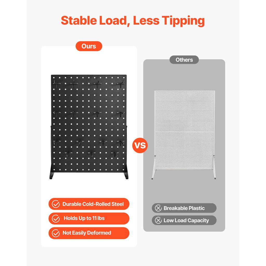 SucceBuy Pegboard Display Stand 17 X 13 In Tabletop Pegboard Display Stand with 15 Hooks for Retail Store and Jewelry Shop Black