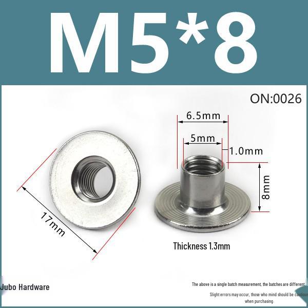304 Rostfritt Stål Flänsad T-Mutter Stegad Svetsad Låsmutter 1/4 och 5/16 Tum