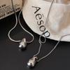 Trendy Minimalist Long Teardrop Charm Pendant Necklace for Women Autumn Winter Sweater Chain Fashion Y2K Accessory Jewelry Gift