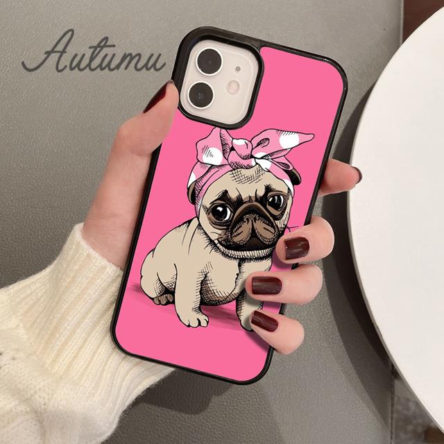 CUTE PUPPY PUG DOG MOPS Phone Case for iPhone 17 Air 15 16 11 12 13 14 Pro Max Plus coque Fundas Shell