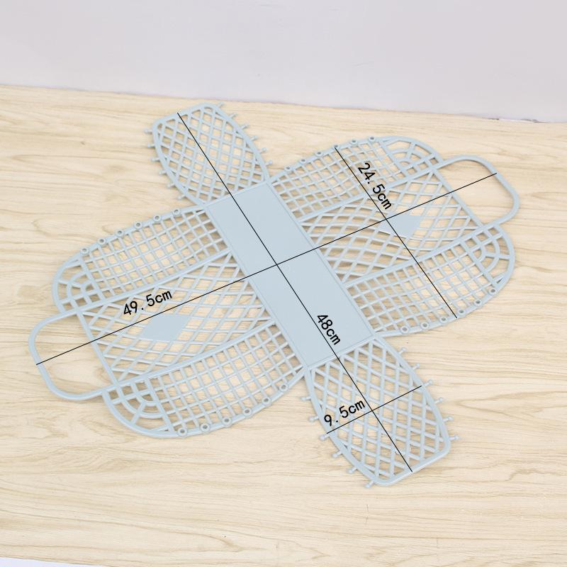 Collapsible Plastic Storage Basket Bag, Open Travel Cosmetic Organizer with Dual Handles Design, Hand Wash Beach Bag