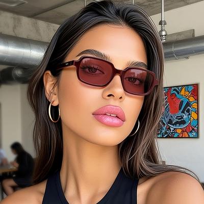 Classic Style Men's Sun Glasses Rectangle Shape UV400 Protection Sunglasses for Women Vintage Style Female Sun Glass