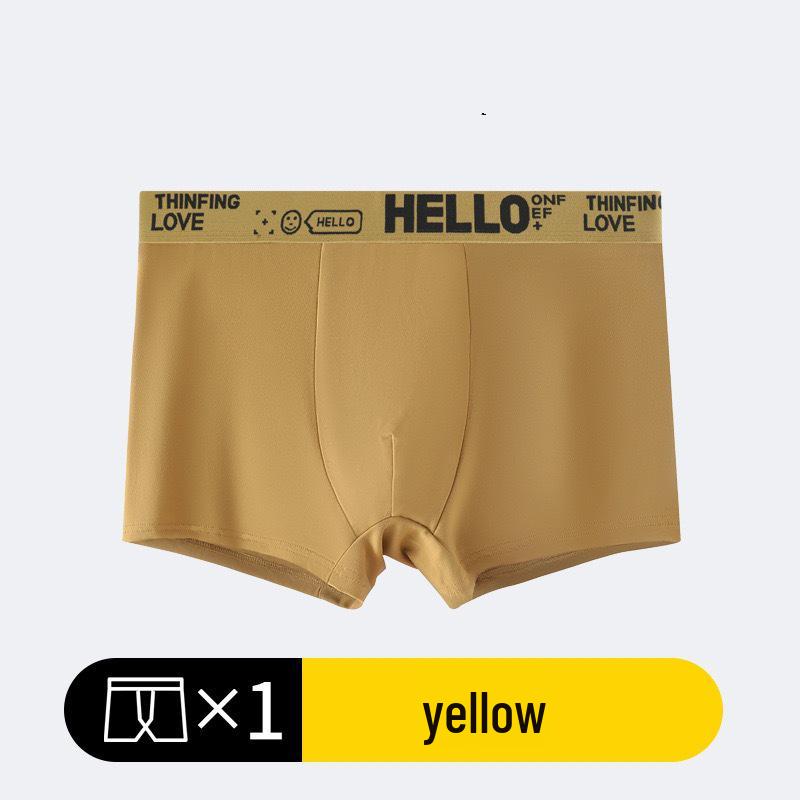 Pánské prodyšné bavlněné boxerky - Sportovní slipy se středním pasem pro teenagery, jednobarevné