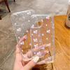 Japanese and Korean INS Taro Purple Floral Phone Case: iPhone 16 Transparent Shockproof Case iPhone 17 Girly Protective Case