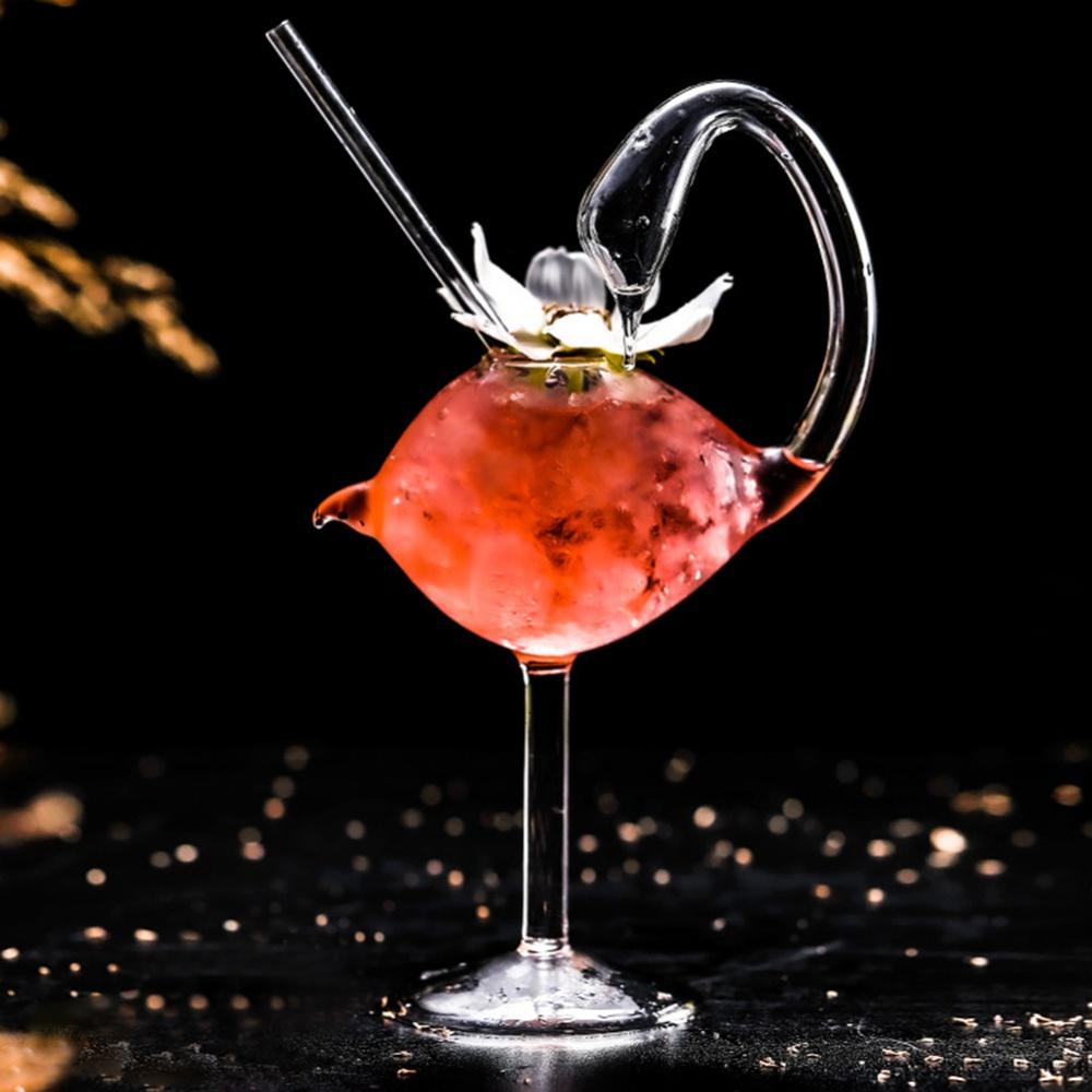 Glass Cup Creative Swanshape Shape Cocktail Goblet Glass Personality Goblet Party Bar Drinking Cup Champagne Wine Juice Cup
