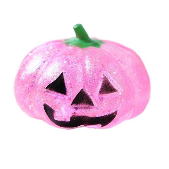 Slow Rebound Pumpkin Toys 1/4Pcs Halloween Stress Relief Toy, Smiling Head Squeeze Toy Clear Glitter Office Desk for Relieve Anxiety