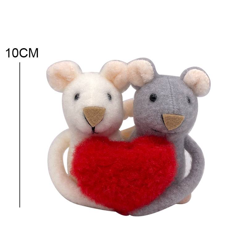 

Плюшевая игрушка для любви Мышь двухцветная с сердцем обнимающая мышь кукла подарок на День святого Валентина