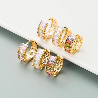 Elegante 18 Karat vergoldete Zirkon-Ohrstecker für Damen