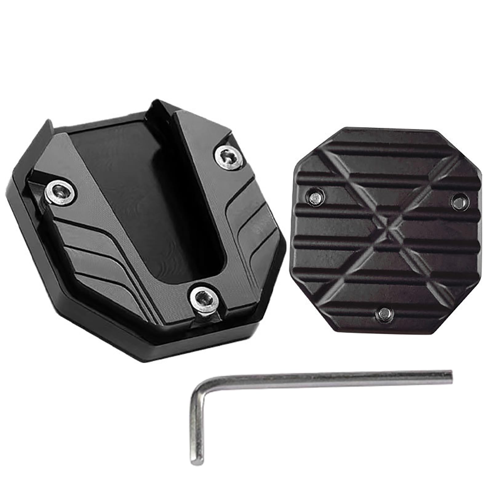 

LUYING Side Stand Plate, Alloy, General Purpose Parts, Honda, Yamaha, Kawasaki, Suzuki (Black x 1)