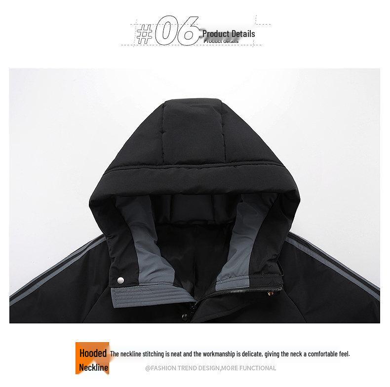 Men's 2025 Winter Hooded Cotton Jacket - Trendy, Thickened, Short Style