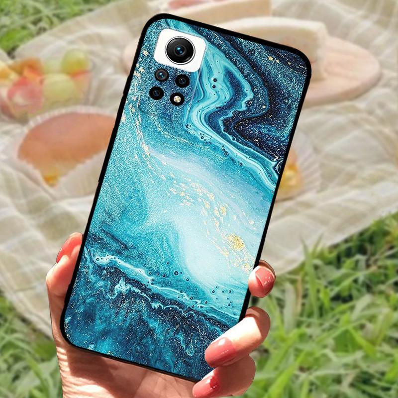 For Redmi Note 12 Pro 4G Case Silicone Soft Marble Black Bumper Funda Coque For Xiaomi Redmi Note 12 Pro Protective Phone Cover