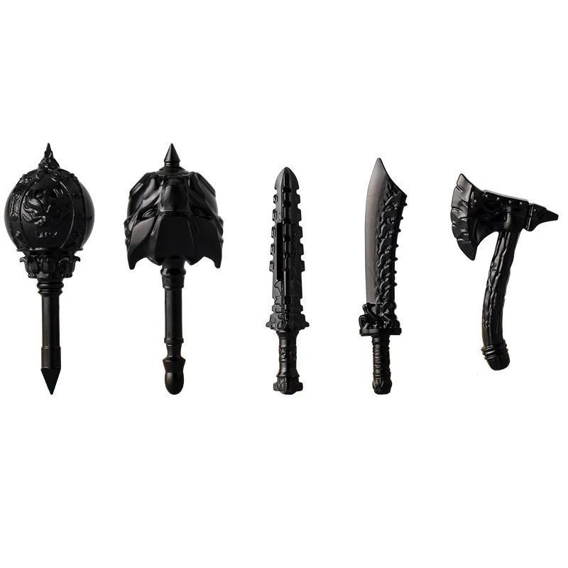 MOC Medieval Weapon Knight Building Block Accessories Character Helmet Hat Academic Gown Axe Sword Shield Brick Toy Gift K073