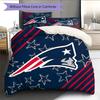 New England Patriots Muster Bettwäsche Steppdecke Set Heimdekoration Geschenk (1 Bettbezug + 2 Kissenbezüge (ohne Füllung))