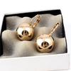 Spherical Pendant Earrings, Paired with Circular Ear Loops, Minimalist Eye-catching Jewelry, Suitable for Daily and Casual Wear