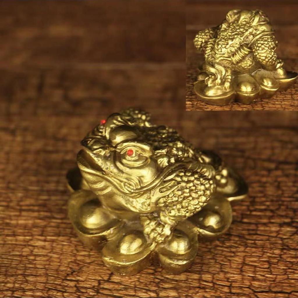 Brass Ornaments Three Feet Tripod Toad Copper Golden Cicada Home Office Shop Opening
