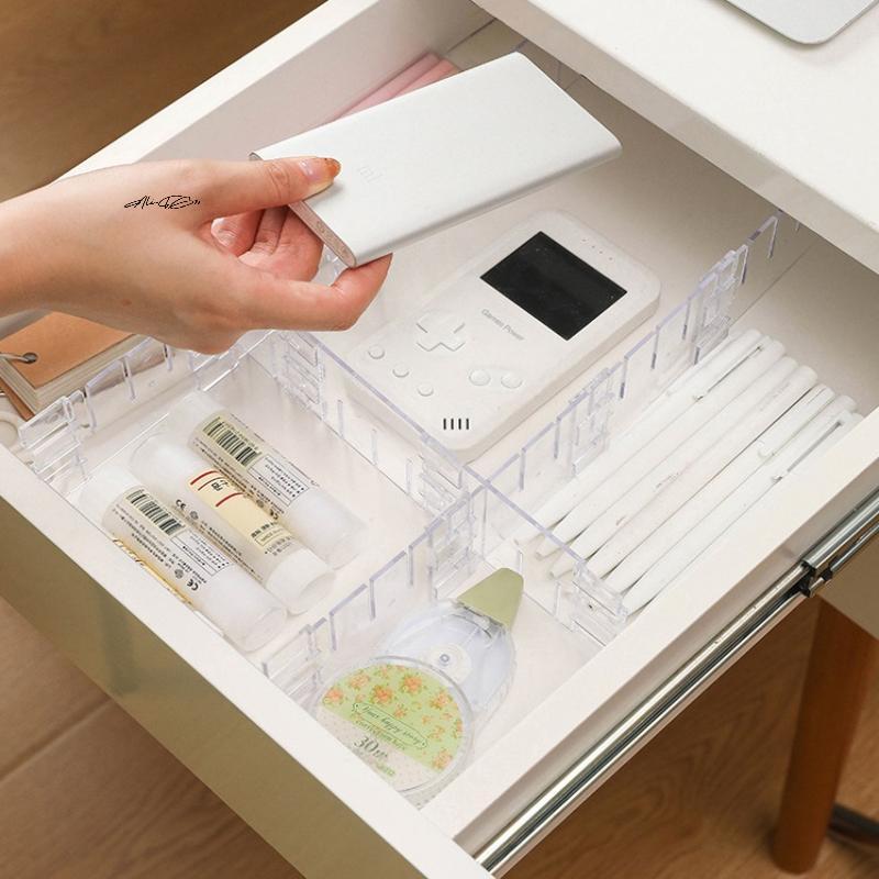 4/15Pcs Drawer Dividers With Fixed Buckles, DIY Adjustable Underwear Cosmetics Office Utensils Drawer Dividers