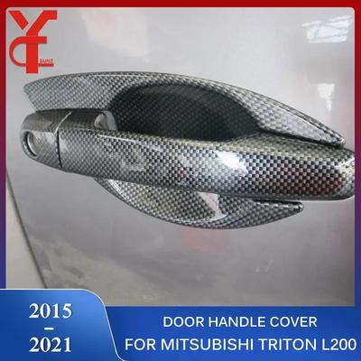 Black Door Handles Cover For Mitsubishi L200 Triton 2015 2016 2017 2018 Accessories Exterior Parts YCSUNZ