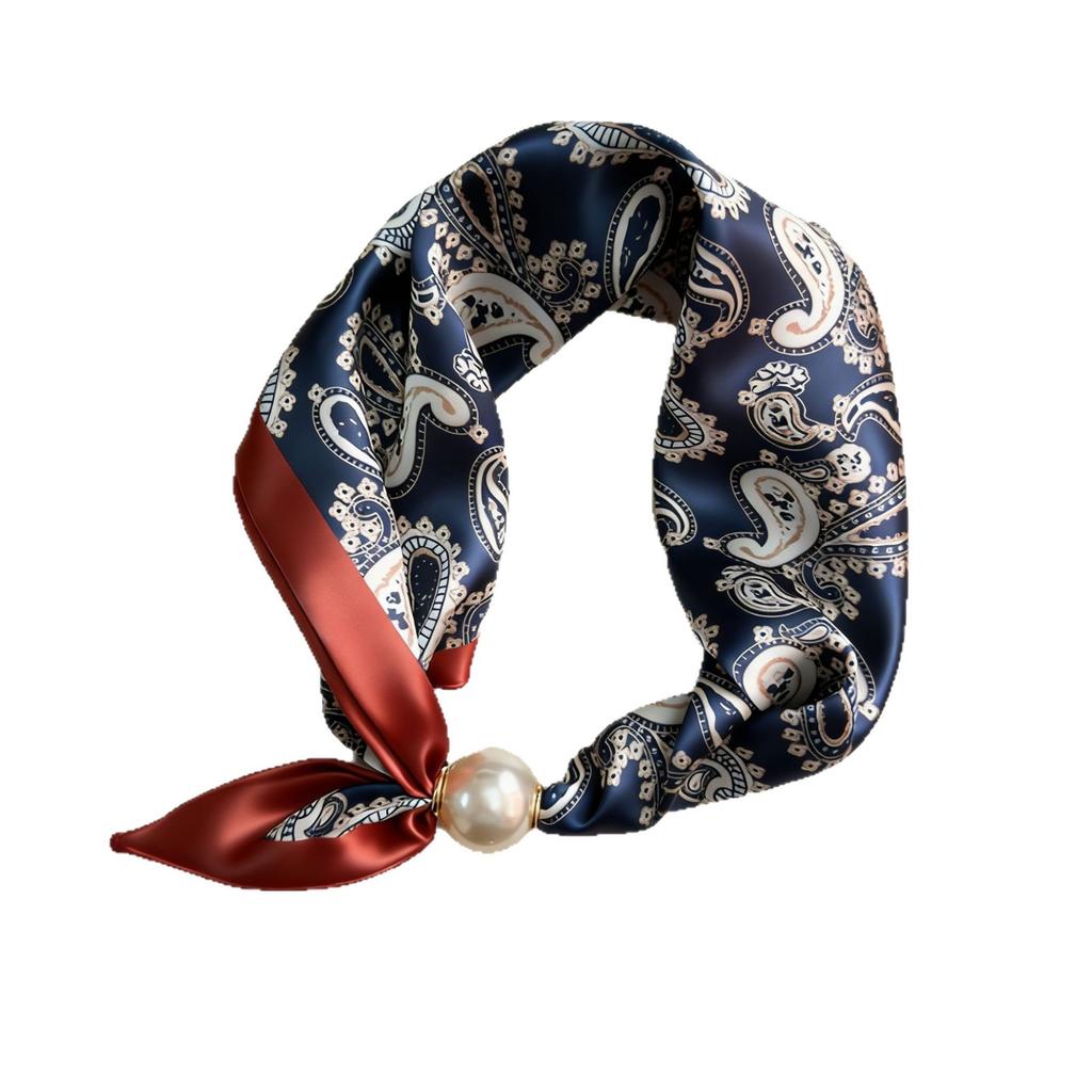 Fibbia magnetica premium foulard quadrato piccolo foulard foulard sciarpa lunga di seta abbinamento primavera ed estate camicia decorazione professionale foulard sottile all'ingrosso
