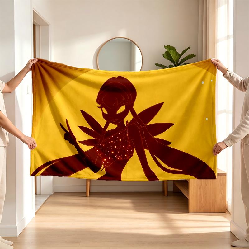 Winx Club (5) Coperta di flanella un morbido accento per la camera da letto e il soggiorno e un accogliente regalo per la casa