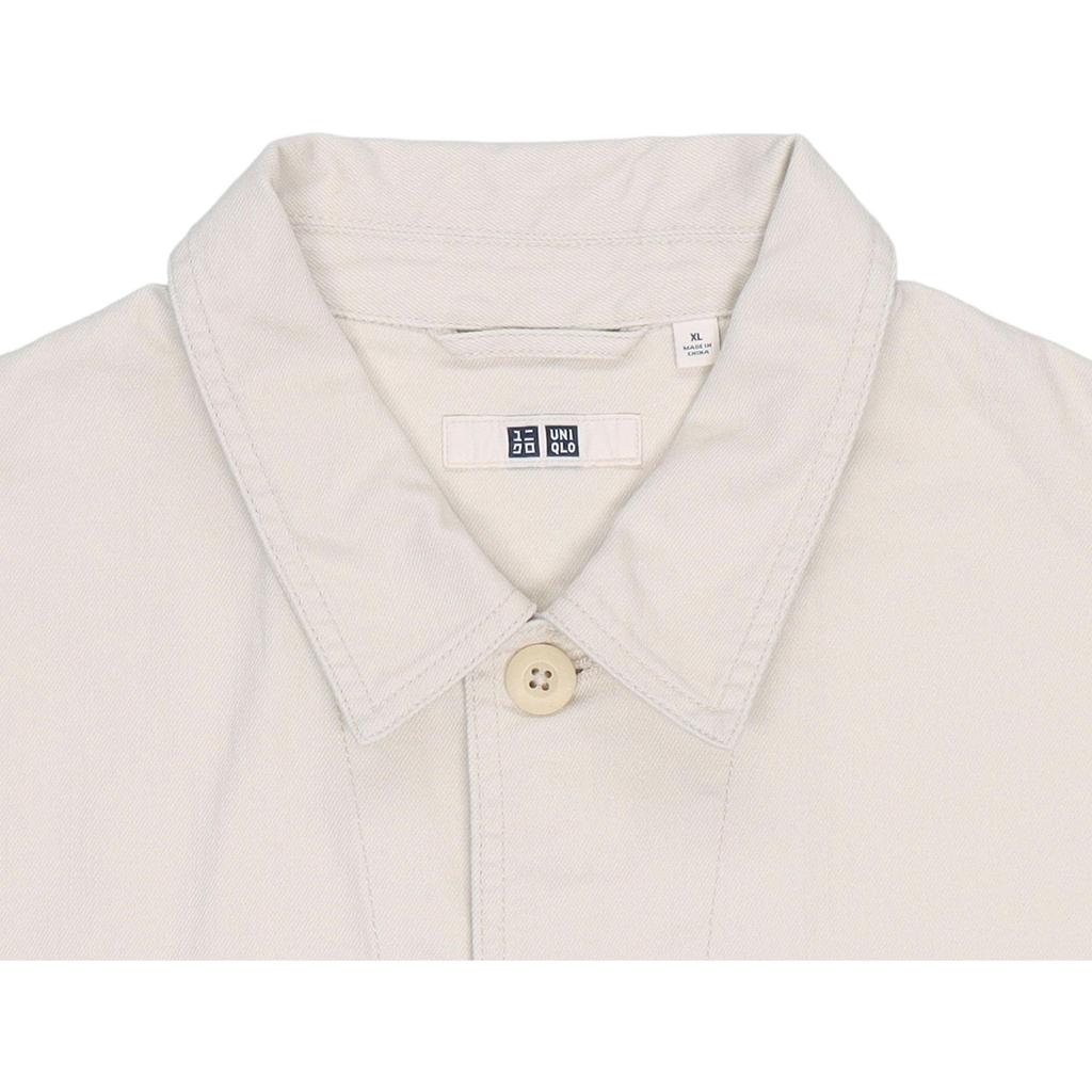 UNIQLO SS22 Solid Color Long Sleeve Denim Jacket Unisex jackets Off-White 446919-01