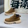 Autumn new high-top leather surface light and comfortable casual soft-soled lace-up shoes