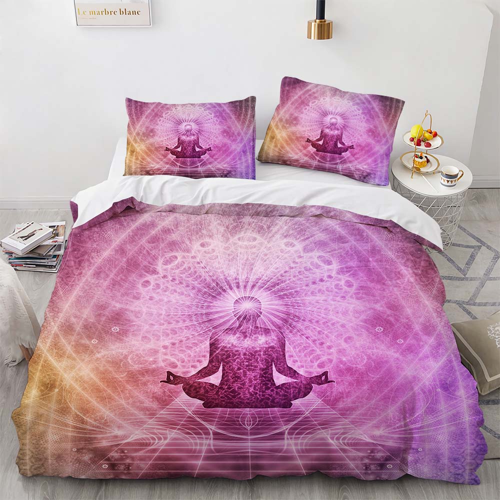 3D Buddha Print Bedding Set Meditation Duvet Covers With Pillow Cover Case Home Decor Bed Clothes Double Queen King Size
