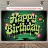 Party Backdrop Green Flat Dripping Text Event Photo Background Front Door Decor